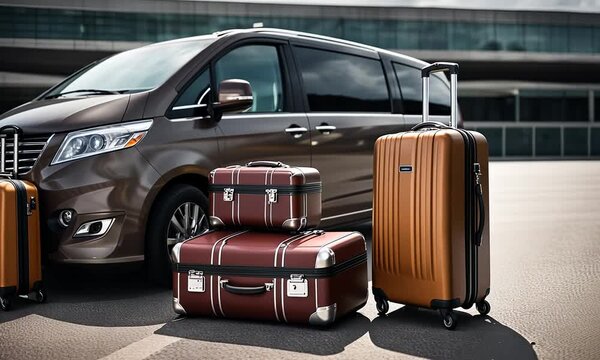 Van transfer with luggage.