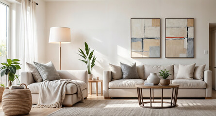 A close up of a living room with a couch