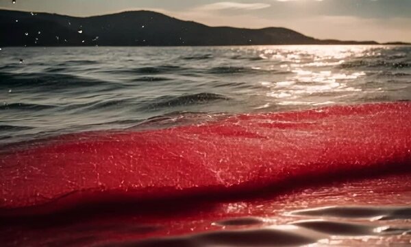 Blood in the sea.