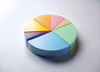 Obraz premium Minimalist White Background Business Financial Pie Chart Stock Photo