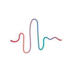 Audio technology, music sound waves vector icon illustration