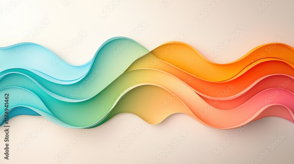 Aufkleber an abstract art piece featuring a mesmerizing gradient flow of colors, blending seamlessly from one 