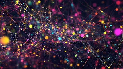Obraz premium Abstract Colorful Network Of Lights And Lines