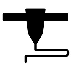 Plastic Printer Printing Glyph Icon