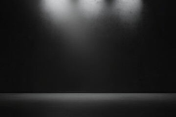 Fototapeta premium Sleek Black Wall and Celestial Light for Clean Product Presentations