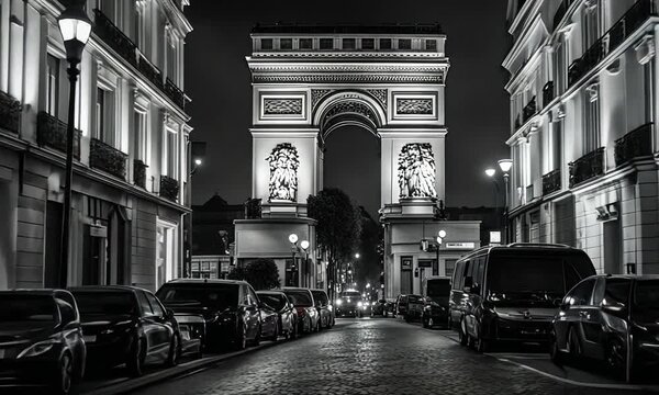 Paris city in black and white.