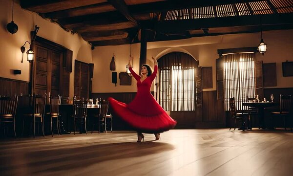 Interior of a flamenco tablao in Andalusia.