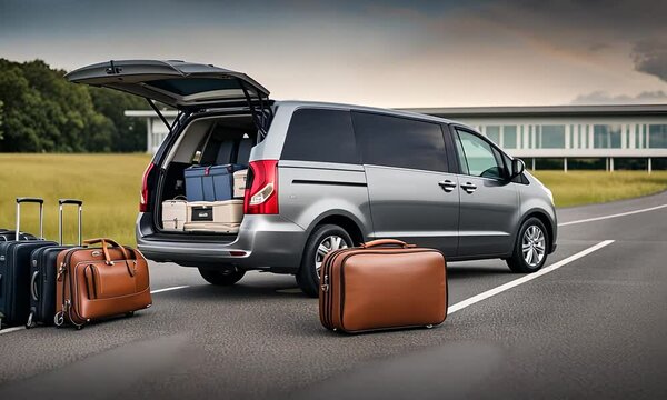 Van transfer with luggage.