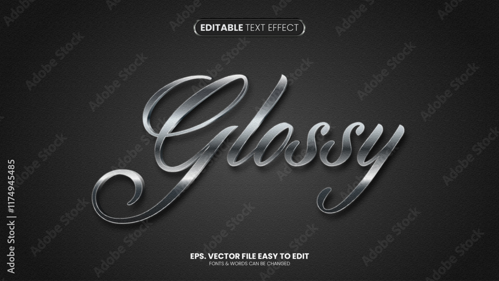 Poster glossy editable text effect style