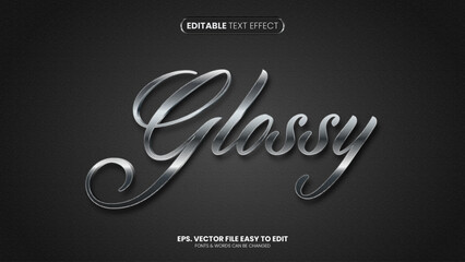 Glossy editable text effect style