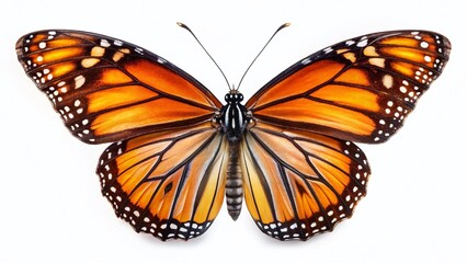 Fototapeta premium Monarch Butterfly Double Exposure: Vibrant Orange Wings, High-Resolution Macro Photography