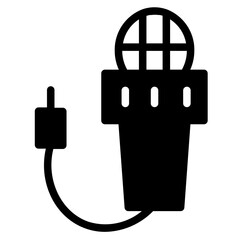 Electric Mic Microphone Glyph Icon