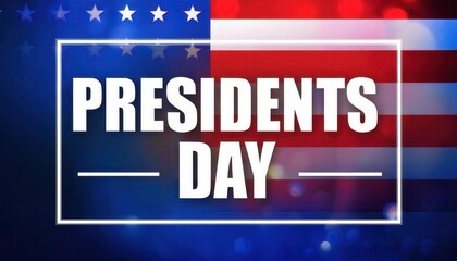 Fototapeta premium Vibrant Presidents Day Banner with Stars and Stripes Background Representing American Patriotism, National Holiday Celebration Concept