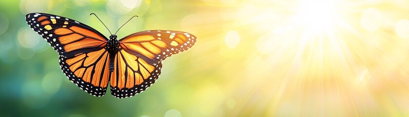 Beautiful Monarch Butterfly in Soft Sunlight