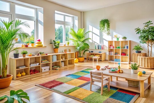 Montessori Kindergarten Classroom: Bright, Clean & Organized Playroom