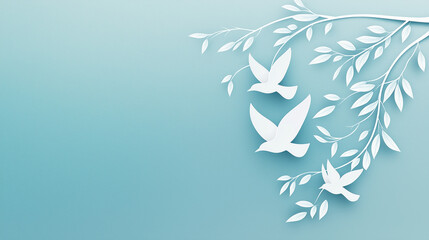 Obraz premium Birds soar gracefully through gentle branches, symbolizing freedom and tranquility in nature