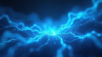Abstract, glowing blue electric streams that swirl and converge to form a mesmerizing, futuristic pattern, evoking a sense of dynamic energy.