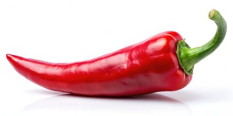 Red hot chili pepper with vibrant red color isolated on a white background , chili pepper, isolated,  chili pepper