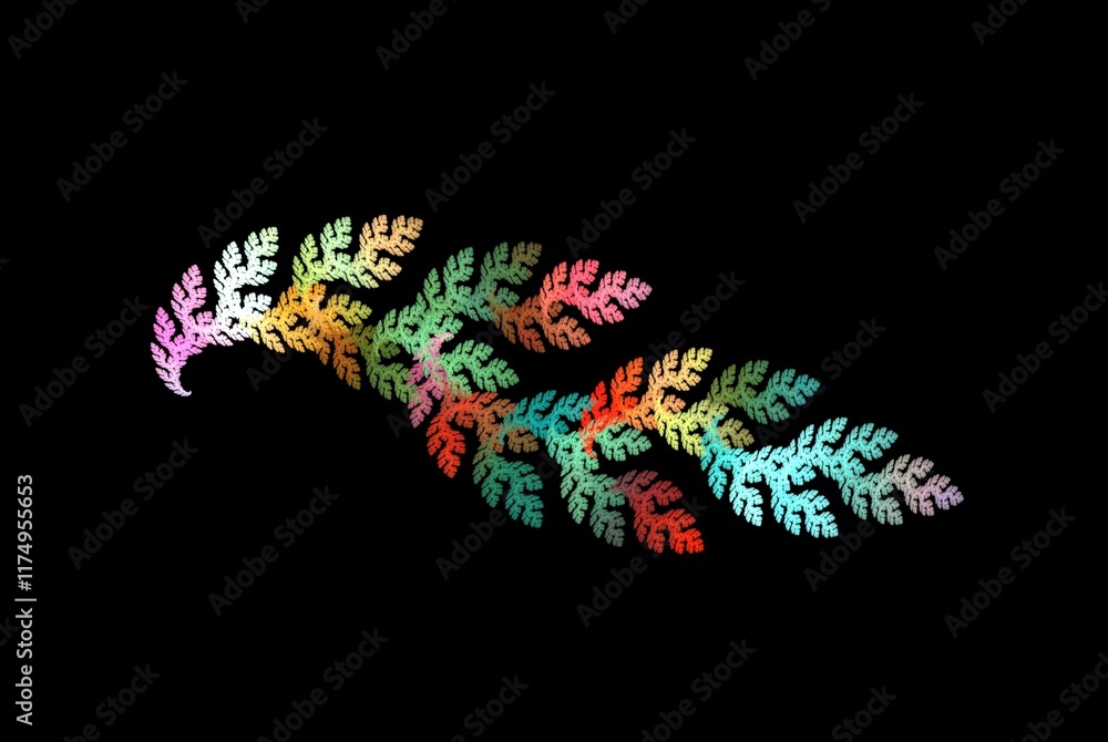 Poster computer generated fractal pattern and shape