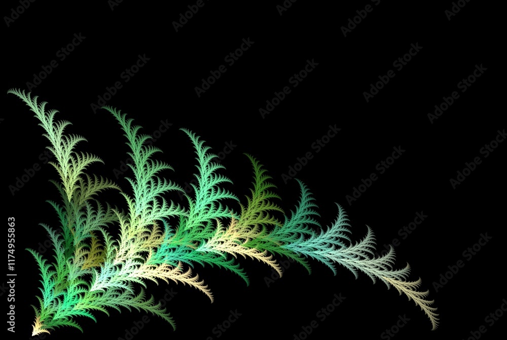 Poster computer generated fractal pattern and shape