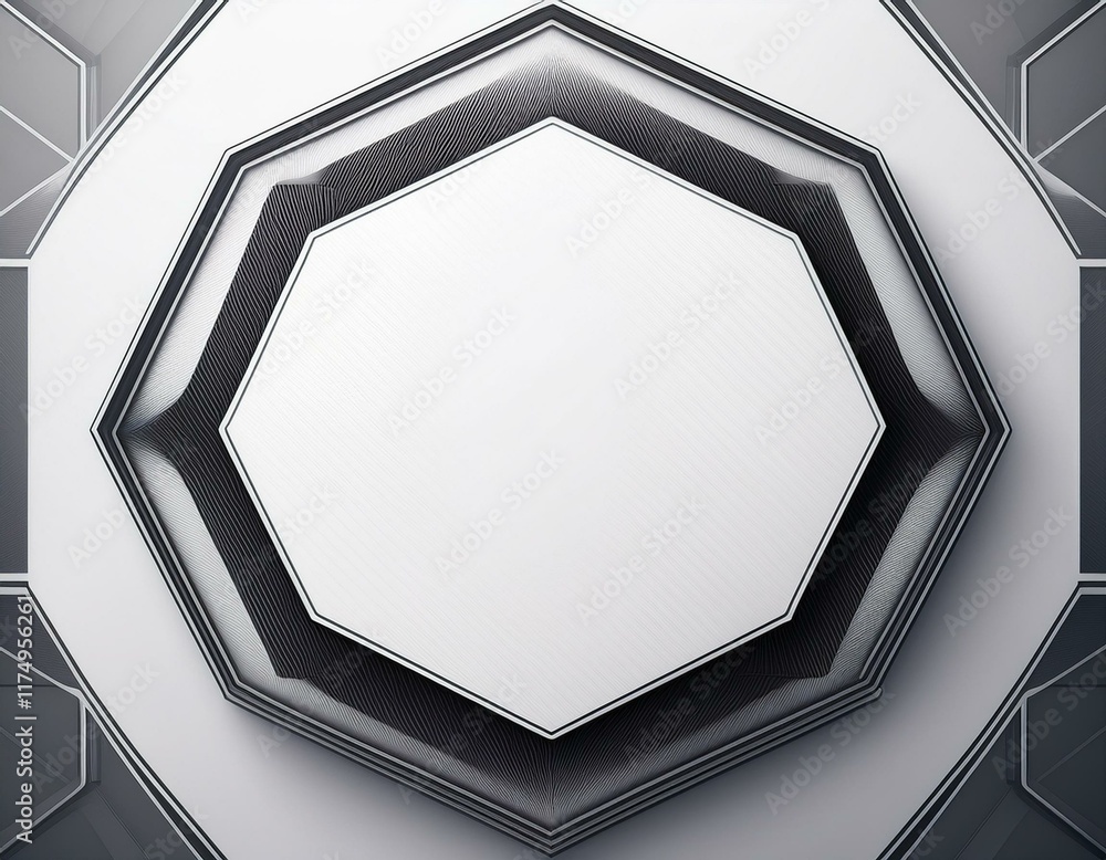 Poster Minimalist vector banner with a white background and hexagonal pattern, offering a sleek and geometric design for modern visual themes