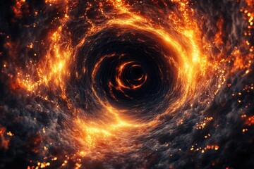 Obraz premium Swirling vortex of fire and darkness captures the essence of cosmic chaos