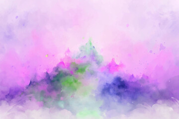 Obraz premium Soft pastel colors, abstract watercolor background, dreamy landscape, artistic texture, vibrant hues, serene atmosphere.