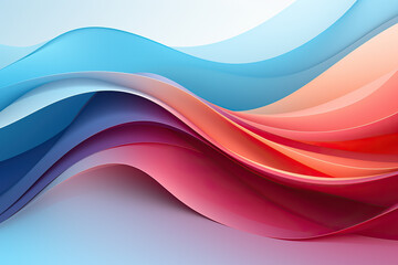 Fototapeta premium Flowing, vibrant waves in shades of blue, pink, and orange create a dynamic, abstract design. This colorful background evokes a sense of movement and energy.