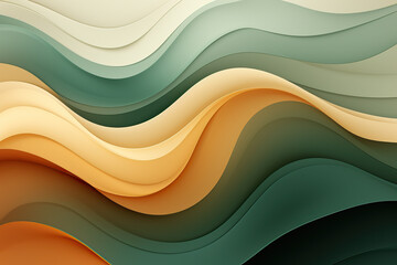 Smooth, undulating waves create a calming and visually appealing abstract pattern. The interplay of colors and shadows adds depth and dimension to the design.