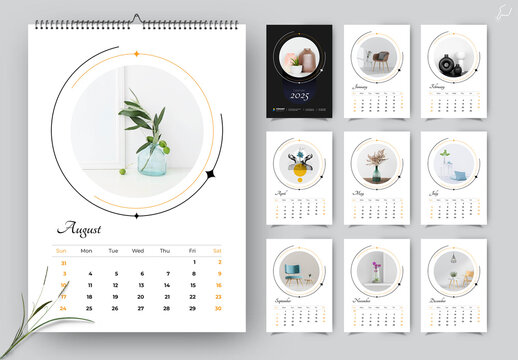 Simple Creative Wall Calendar 2025 Layout
