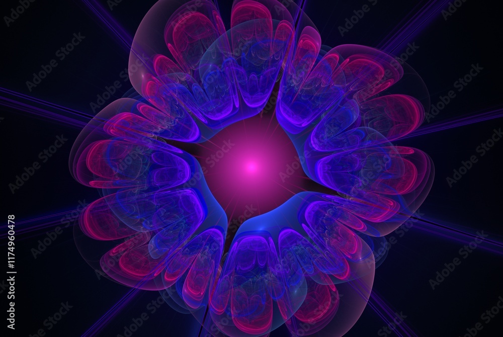 Poster computer generated fractal pattern and shape