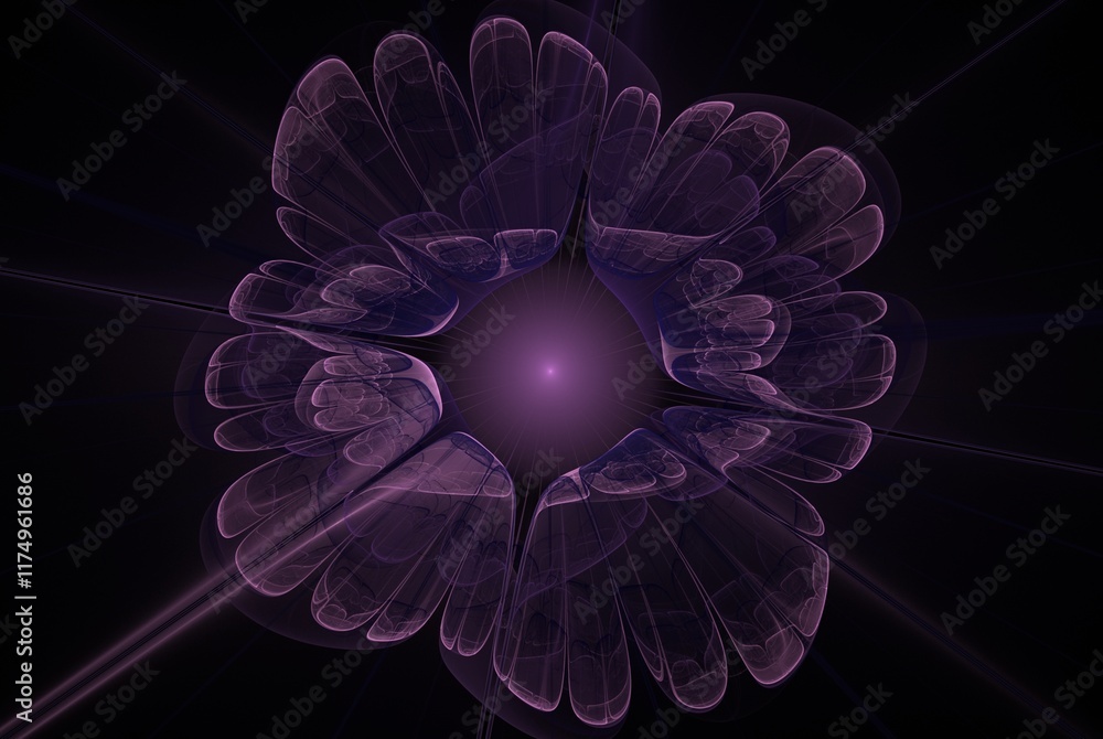 Poster computer generated fractal pattern and shape