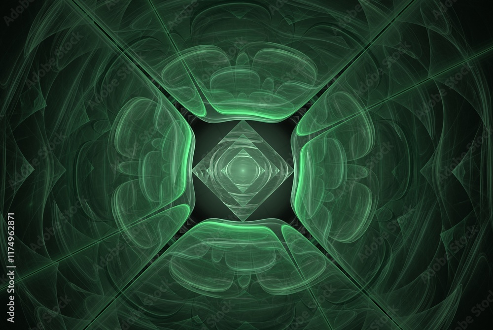 Poster computer generated fractal pattern and shape