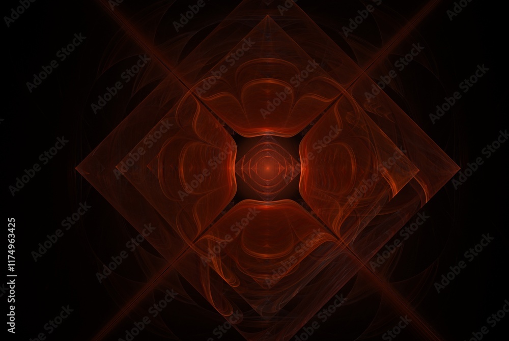 Poster computer generated fractal pattern and shape