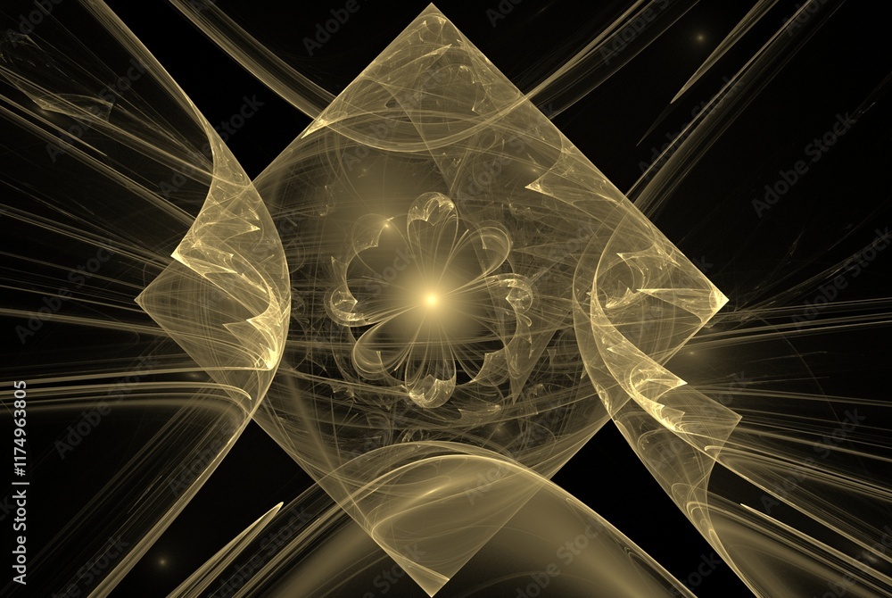 Poster computer generated fractal pattern and shape