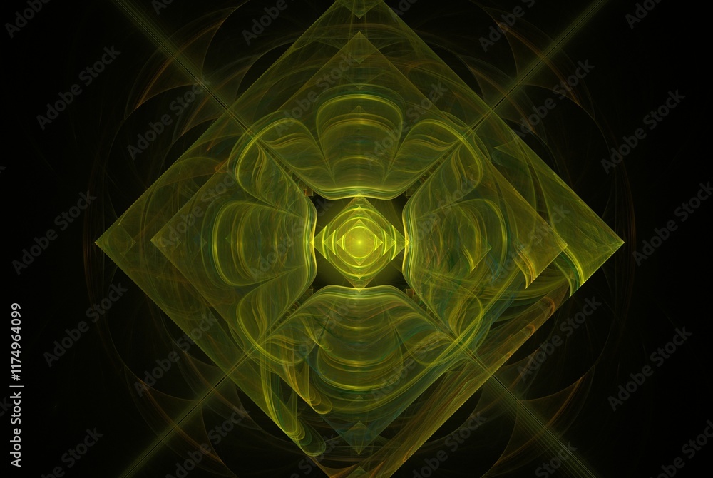 Poster computer generated fractal pattern and shape