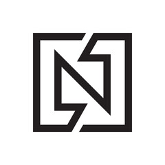 Letter N Bounding Box Canopy Vector Logo Art