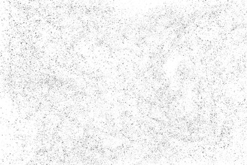 Distressed black texture. Dark grainy texture on white background. Dust overlay textured. Grain noise particles. Grunge design elements. Vector illustration, EPS 10.
