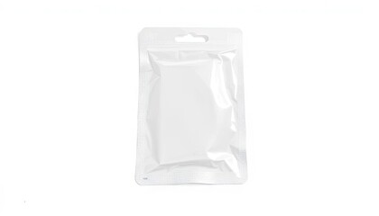 Blank white plastic food pouch mockup