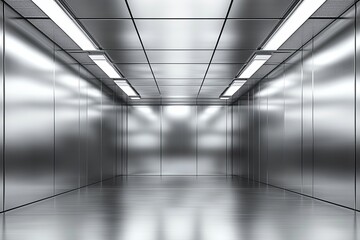 Minimalist Silver Room for Industrial Design and Business Presentations