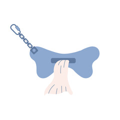 Dog waste bag dispenser or bone-shaped poop bag holder Vector illustration
