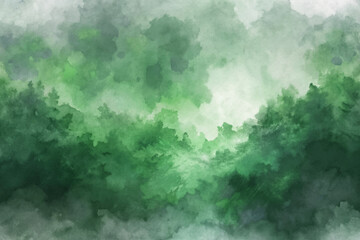 Lush green landscape, watercolor texture, soft focus, nature background, serene atmosphere, artistic design.