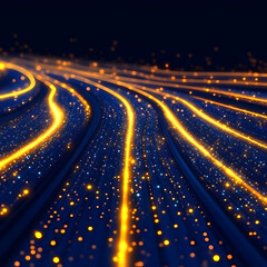 Obraz premium Abstract 3D Golden Blue Glitter Background