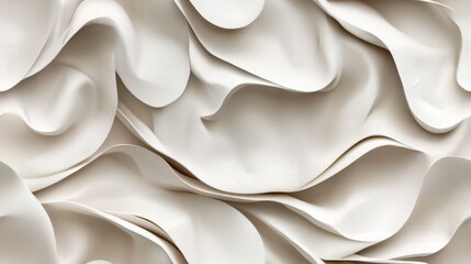 A textured, abstract design featuring soft, flowing, cream-colored waves that create a sense of depth and movement.