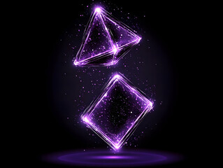 Glowing Purple 3D Geometric Abstract Background