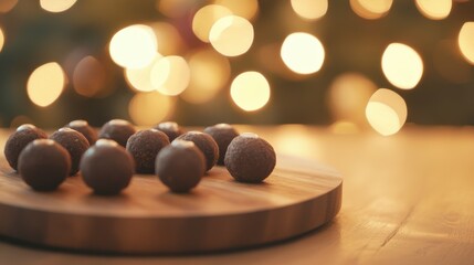 Naklejka premium A delightful amateur photo of vegan Christmas truffles