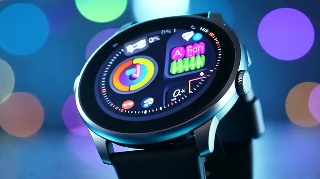 Sleek Smartwatch with OLED Screen and Fitness Metrics Display