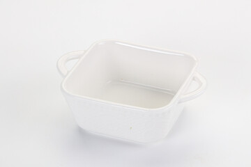 White ceramic empty bowl dishware