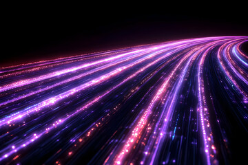 Obraz premium Abstract 3D Purple Light Trails Background
