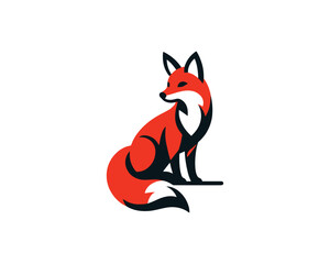 Colorful fox logo design icon symbol vector illustration
